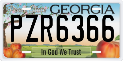 GA license plate PZR6366