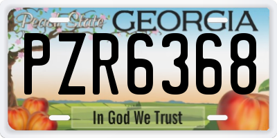 GA license plate PZR6368