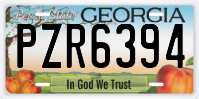 GA license plate PZR6394