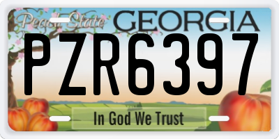 GA license plate PZR6397
