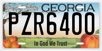 GA license plate PZR6400