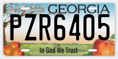GA license plate PZR6405
