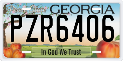 GA license plate PZR6406