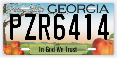 GA license plate PZR6414