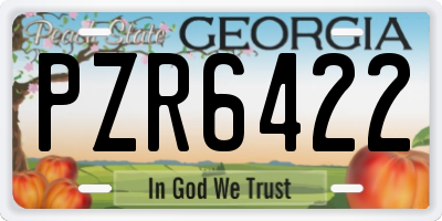 GA license plate PZR6422