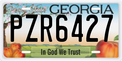GA license plate PZR6427