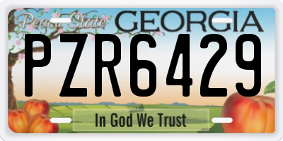 GA license plate PZR6429