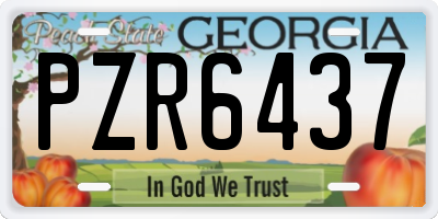 GA license plate PZR6437
