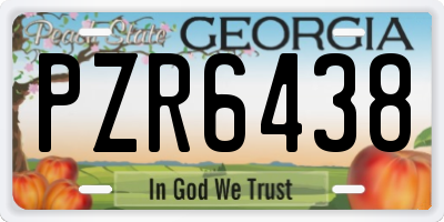 GA license plate PZR6438