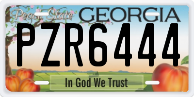 GA license plate PZR6444