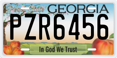 GA license plate PZR6456