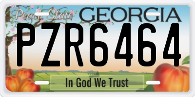 GA license plate PZR6464