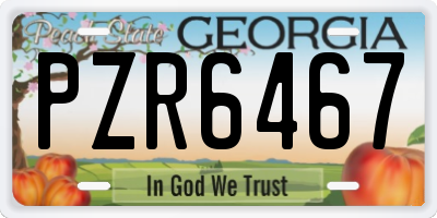 GA license plate PZR6467