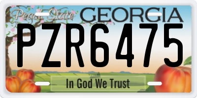GA license plate PZR6475