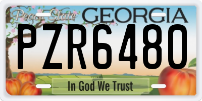 GA license plate PZR6480
