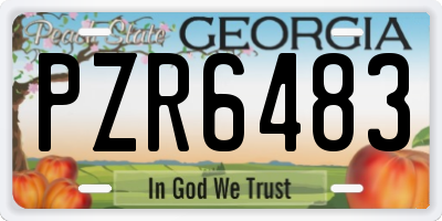 GA license plate PZR6483