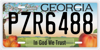 GA license plate PZR6488
