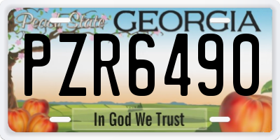 GA license plate PZR6490