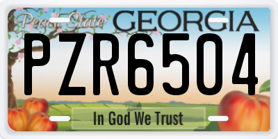 GA license plate PZR6504