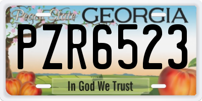 GA license plate PZR6523