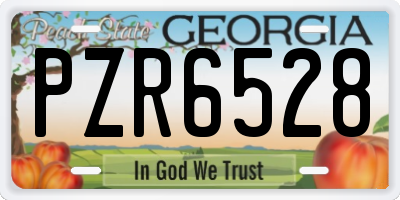 GA license plate PZR6528