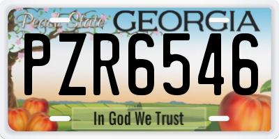 GA license plate PZR6546