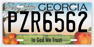 GA license plate PZR6562