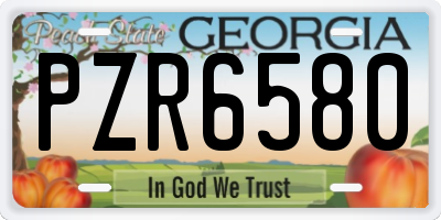 GA license plate PZR6580