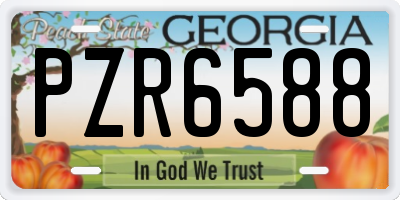 GA license plate PZR6588