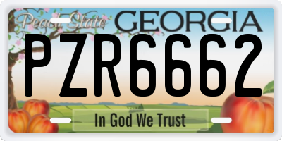 GA license plate PZR6662