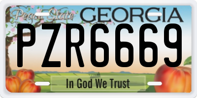 GA license plate PZR6669