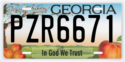 GA license plate PZR6671