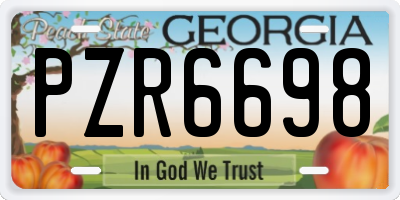 GA license plate PZR6698