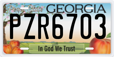 GA license plate PZR6703