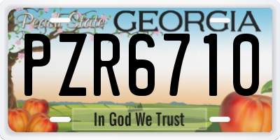 GA license plate PZR6710