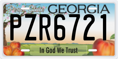 GA license plate PZR6721