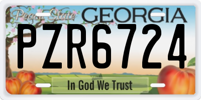 GA license plate PZR6724