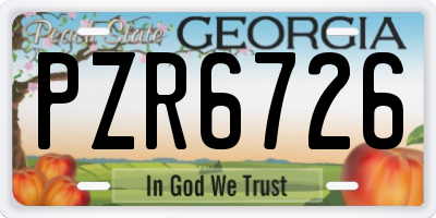 GA license plate PZR6726