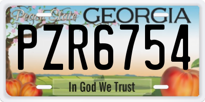 GA license plate PZR6754