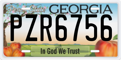 GA license plate PZR6756