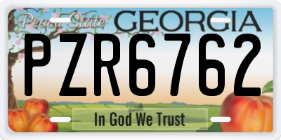 GA license plate PZR6762