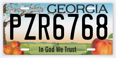 GA license plate PZR6768