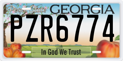 GA license plate PZR6774