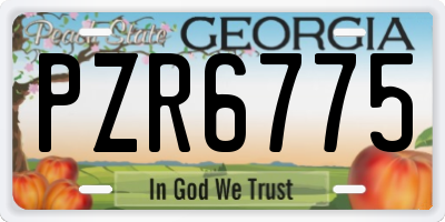 GA license plate PZR6775
