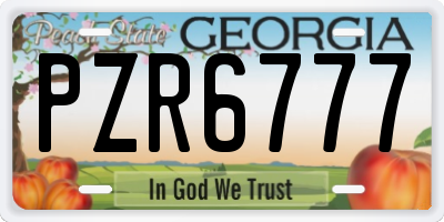 GA license plate PZR6777