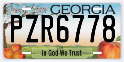 GA license plate PZR6778