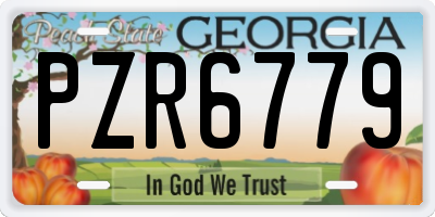 GA license plate PZR6779