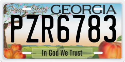 GA license plate PZR6783