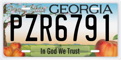 GA license plate PZR6791