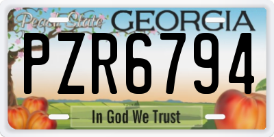 GA license plate PZR6794